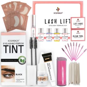 Kit Lash lift de Iconsign con tinte, Parches de Hidrogel y 3 Accesorios, Kit Lifting 06