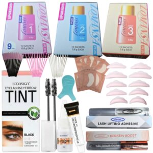Kit para Lifting de pestañas Lomansa, con Pegamento + Keratin Boost + Pasos 1, 2 y 3 de Lomansa + Bigudies + Tinte + Parches de Hidrogel + 4 Accesorios. Kit Lifting 13