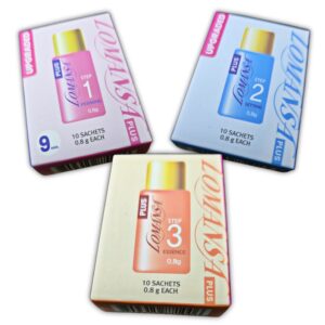 Pasos 1 (Permanente), 2 (Neutralizante) y 3 (Nutrición) de Lomansa, para Lifting de Pestañas, Kit Lifting 20