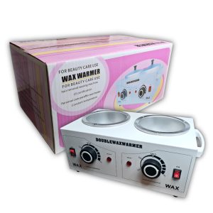Olla Doble de Depilación, Capacidad 500 gr de cera, cada compartimiento, capacidad total 1Kg de cera