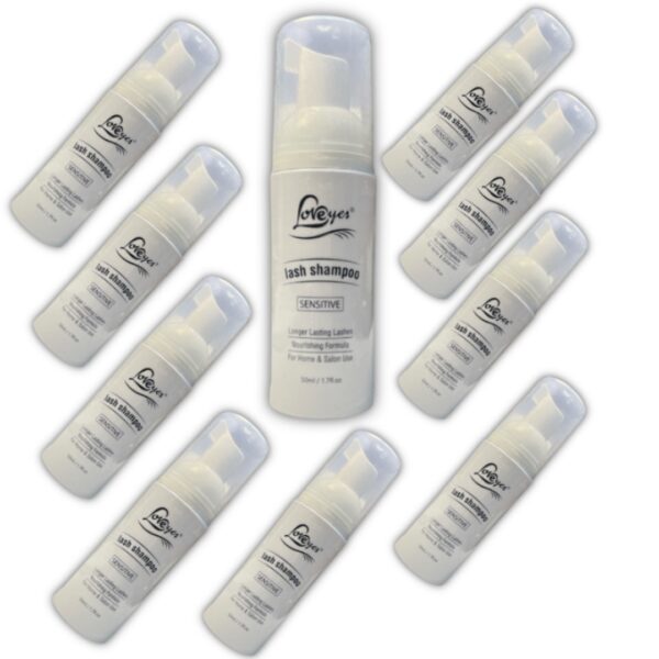 10 Shampoo para Pestañas con mini brocha (50 ml C/U), Love Yes, (Nuestros precios incluyen IVA)