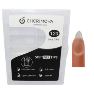 Uñas Soft Gel Cherimoya, 120 Tips, Modelo almendra