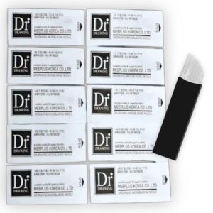 Set de 10 agujas profesionales para Microblading 17CF, grosor 0.20mm, Dr Drawing