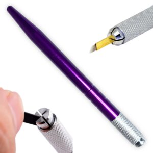 Tebori o Dermografo Manual de 1 cabezal, acero inoxidable, Morado