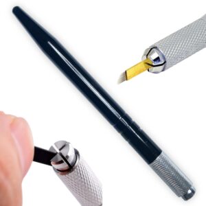 Tebori o Dermografo Manual de 1 cabezal, acero inoxidable, Negro