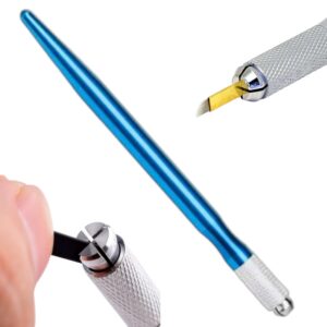 Tebori o Dermografo Manual de 1 cabezal, acero inoxidable, Azul