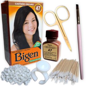 Kit para cejas semipermanentes con Tinte Bigen, 6 gr, disponible en números 26, 45, 46, 47, 48, 56, 57, 58 y 59, PRECIOS INCLUYEN IVA