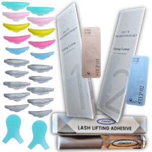 Kits para Lifting de Pestañas Dlux, incluye pasos 1 y 2 , pegamento Lomansa, 10 pares de bigudies y 2  Y brush