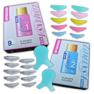 Kits para Lifting de Pestañas Lomansa, incluye pasos 1 y 2 , 10 pares de bigudies y 2  Y brush