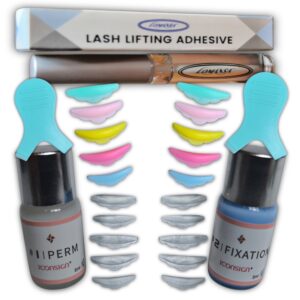 Kits para Lifting de Pestañas Iconsign frascos, incluye pasos 1 y 2 , pegamento Lomansa, 10 pares de bigudies y 2  Y brush