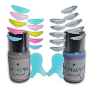 Kits para Lifting de Pestañas Iconsign frascos, incluye pasos 1 y 2, 10 pares de bigudies y 2  Y brush