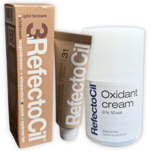 Tinte RefectoCil para cejas y pestañas light brown + oxidante en crema 3%