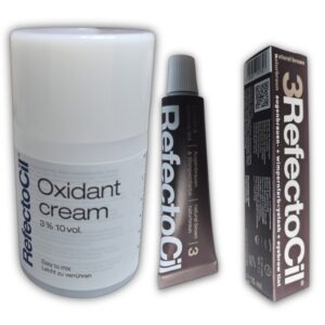 Tinte RefectoCil para cejas y pestañas natural brown + oxidante en crema 3%