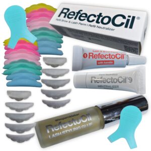 Kit para Lifting de Pestañas RefectoCil, incluye pasos 1 y 2,  10 pares de bigudies y 2 y brush.
