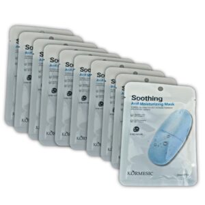 Mascarilla facial calmante e hidratante, contiene Hialuronato de Sodio y Pantenol, 10 sachets de 25 ml c/u.