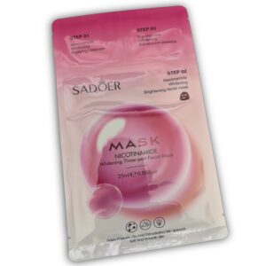 Mascarilla facial blanqueadora de tres pasos con nicotinamida, 10 sachets de 25 ml c/u.