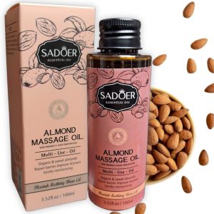 Aceite corporal para masajes de almendras, penetra facilmente la piel y la regenera, 100 ml.