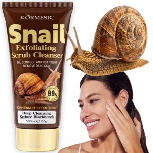 Exfoliante facial con extracto de baba de caracol.