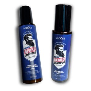 Kit para el cuidado de la barba, shampoo + acondicionador para barba Sadoer, 120 ml C/U