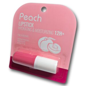 Balsamo labial hidratante retractil con extracto de melocoton.