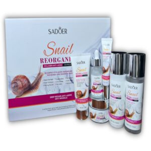 Kit facial regeneracíon profunda antienvejecimiento, con colágeno de Caracol, Set de 6 piezas