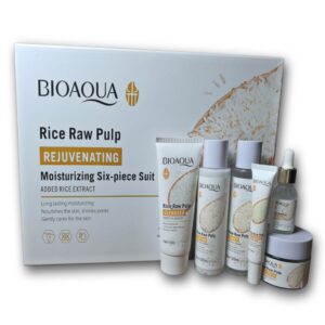 Kit facial hidratación duradera, con extracto de pulpa de arroz, tratamiento completo, Set de 6 piezas