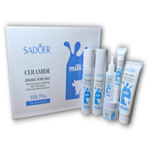 Kit facial blanqueador ,con Ceramidas y extracto de leche, humectante e hidratante, tratamiento completo, Set de 6 piezas