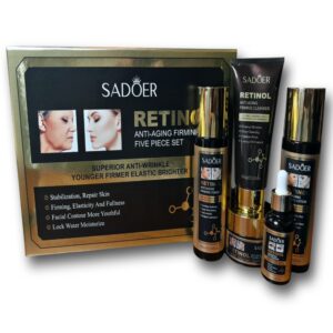 Kit facial antioxidante y reafirmante, con retinol, tratamiento completo, Set de 5 piezas