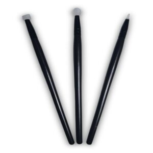 Set de 3 pinceles o brochas de silicona para aplicar cremas en cejas, pestañas y labios