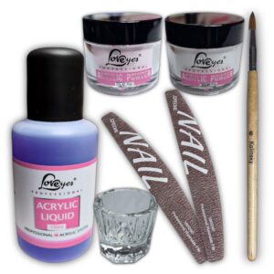 Kit para uñas acrílicas Loveyes, con 2 polvos acrílicos de 30 gr