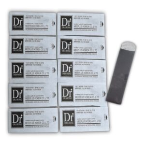 Set de 10 agujas calibradas para microblading 21CF 0.20mm, Dr Drawing