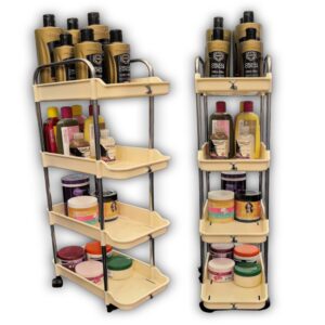 Carrito organizador de insumos, 4 niveles, medidas 30x20x94cm Beige