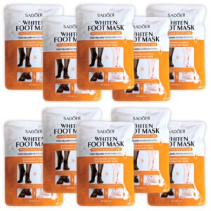 Set de 10 mascarillas blanqueadoras para pies con Vitamina C y Niacinamida Sadoer