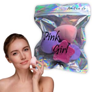 Set de 6 esponjas ultra suaves para maquillaje Pink Girl