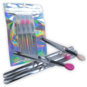 Set de 4 brochas o pinceles de silicona para labios, cejas y pestañas