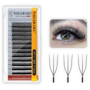 Extensiones de pestañas, Fibras tecnológicas 3D UU Nagaraku, 0,07D longitudes Mixtas (8-14mm)