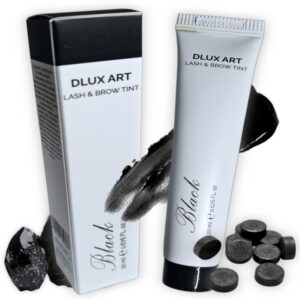 Tinte para pestañas y cejas de calidad superior, Dlux, Color Black (Negro) 20 ml.