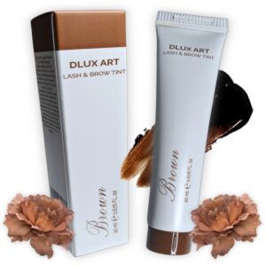 Tinte para pestañas y cejas de calidad superior, Dlux, color Brown (Marron) 20 ml.