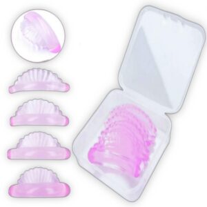 Bigudies Frozen autoadhesivos ultra anatómicos para lifting de pestañas, forma de perla marina 5 pares en tallas diferentes, Azules,  Curva U, Dlux