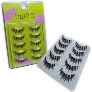 Pestañas corridas efecto Anime Sutil, textura suave (5 pares)