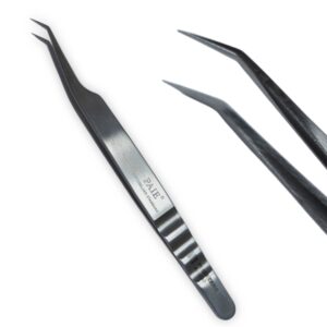 Pinza para extensiones de pestañas ultra calibrada de acero inoxidable PAIE 09A