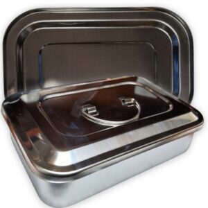 Cajas esterilizadora cuadrada con tapa de metal inoxidable de 9 pulgadas