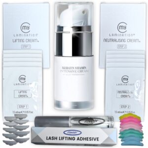 Kit My Lamination Pasos 1 y 2 + Keratin- Botox Dlux + Pegamento Lomansa+ 10 pares de Bigudies