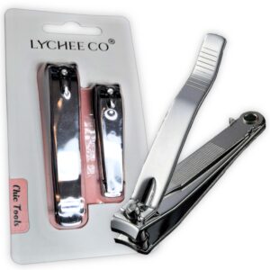 Set de 2 cortaúñas de acero inoxidable