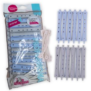 Bigudies  o tubos plásticos para ondular el cabello de 13mm de diámetro, 12 unidades