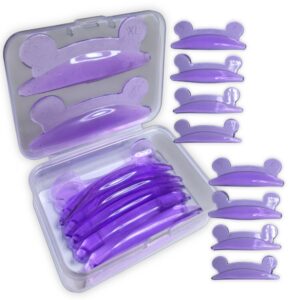 Bigudies Frozen Autoadhesivos para Lifting, 5 pares, diseño de orejas, Morado, Curva C Dlux