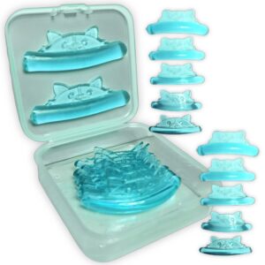 Bigudies Frozen Autoadhesivos para Lifting, 5 pares, diseño de gato, color azul Curva U