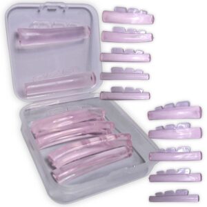 Bigudies Frozen Autoadhesivos para Lifting, 5 pares, con forma de Dientes, color Rosa, Curvatura D