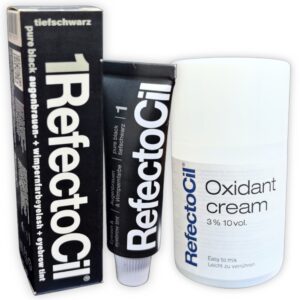 Tinte profesional para cejas y pestañas RefectoCil Pure Black + Oxidante en crema