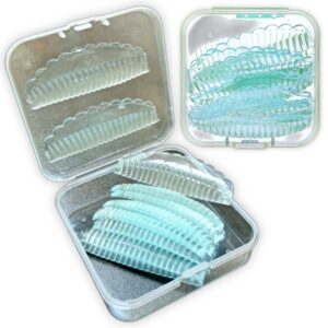 Bigudies Frozen autoadhesivos ultra anatómicos para lifting de pestañas, con ranura acanalados 4 pares en tallas diferentes, Azules, Curva D, Dlux